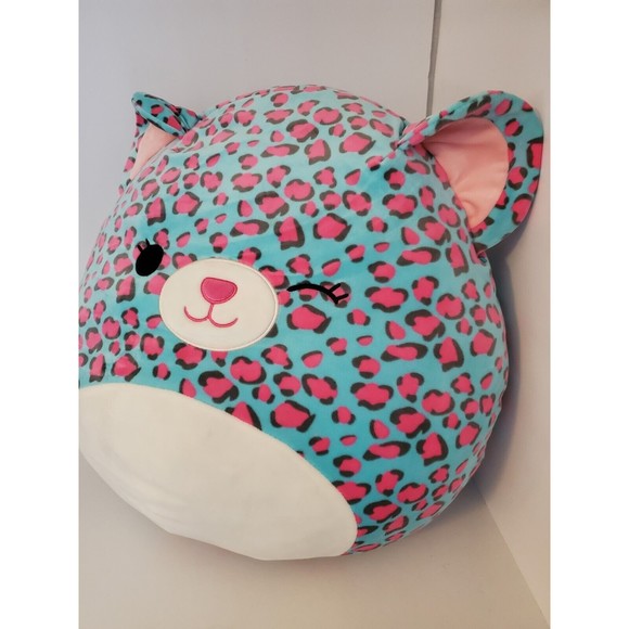 Rare Winking Squishmallows Chelsea the Cheetah 16" Pink Blue Spotted Cheetah - Picture 2 of 10